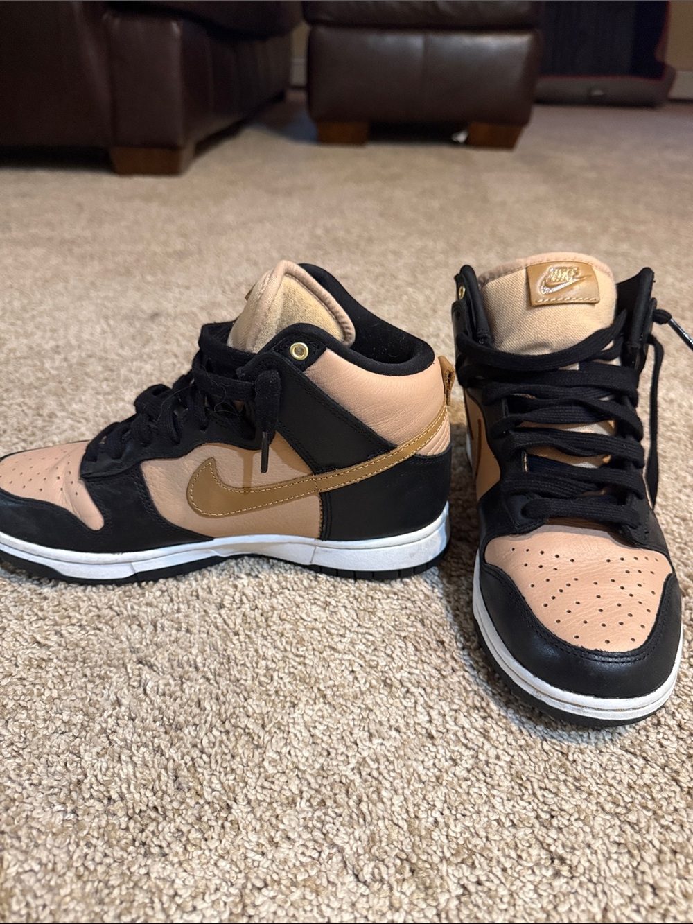Nike Women’s High-Top Sneakers in Black, Tan, and Gold - Picture 5 of 5